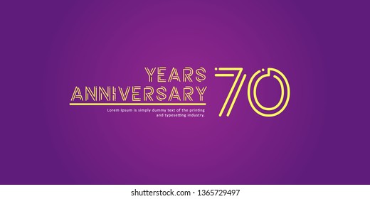 70 Year Anniversary Vector Template Design Illustration, with flat design.
