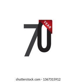 70 Year Anniversary Vector Template Design Illustration