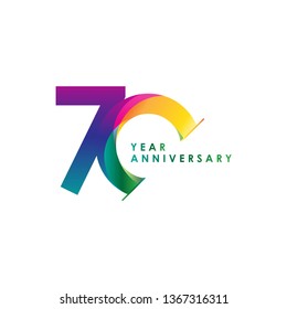70 Year Anniversary Vector Template Design Illustration