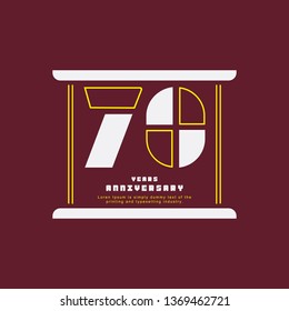 70 Year Anniversary Vector Template Design Illustration, with flat design.