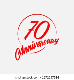 70 Year Anniversary Vector Template Design Illustration