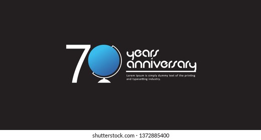 70 Year Anniversary Vector Template Design Illustration, with flat design.