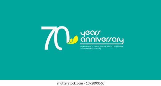 Ilustración de diseño de plantillas vectoriales de 70 años, con diseño plano.