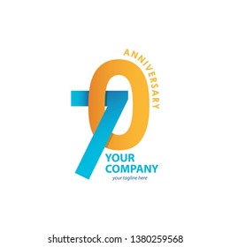 70 Year Anniversary Vector Template Design Illustration