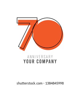 70 Year Anniversary Vector Template Design Illustration