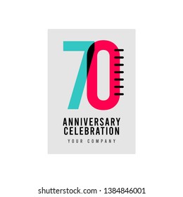 70 Year Anniversary Vector Template Design Illustration