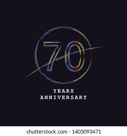 70 Year Anniversary Vector Template Design Illustration