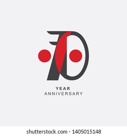 70 Year Anniversary Vector Template Design Illustration