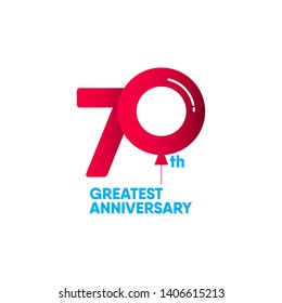 70 year anniversary vector template. Design for your celebration. Design for advertising, poster, banner or print.