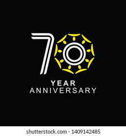 70 Year Anniversary Vector Template Design Illustration.