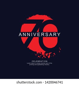 70 Year Anniversary Vector Template Design Illustration.