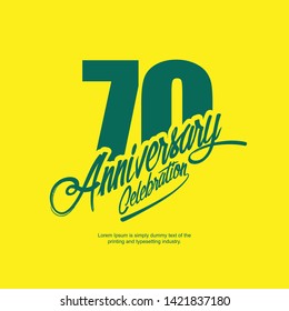 70 Year Anniversary Vector Template Design Illustration.
