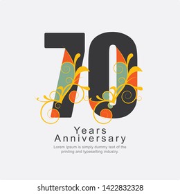 70 Year Anniversary Vector Template Design Illustration.