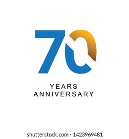 70 Year Anniversary Vector Template Design Illustration. 