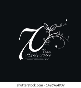 70 Year Anniversary Vector Template Design Illustration.