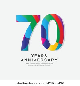 70 Year Anniversary Vector Template Design Illustration.