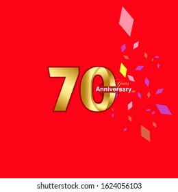 70 Year Anniversary Vector Template Design Illustration