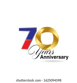 70 Year Anniversary Vector Template Design Illustration
