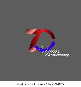 70 Year Anniversary Vector Template Design Illustration