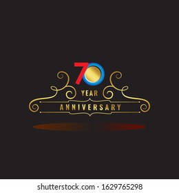 70 Year Anniversary Vector Template Design Illustration