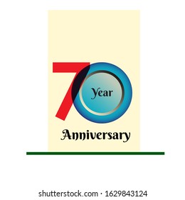 70 Year Anniversary Vector Template Design Illustration