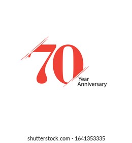 70 Year Anniversary Vector Template Design Illustration