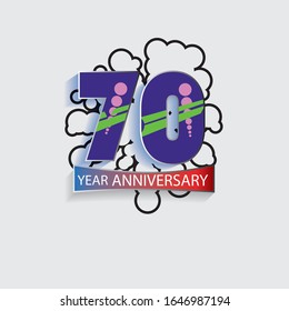 70 Year Anniversary Vector Template Design Illustration