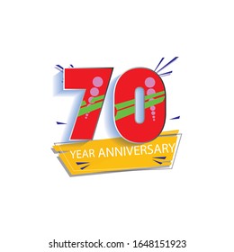 70 Year Anniversary Vector Template Design Illustration