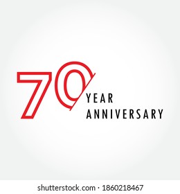 70 year anniversary vector template