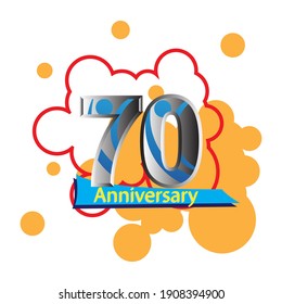 Ilustración de diseño de plantillas vectoriales de 70 años