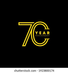 Ilustración de diseño de plantillas de vectores de 70 años, iconos de plantilla, vectorización de iconos de año