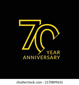 70 Year Anniversary Vector Template Design Illustration, Template Icons, Year Icons Vector
