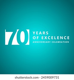 70 Year of Excellence Anniversary Celebration Vector Template Design Illustration