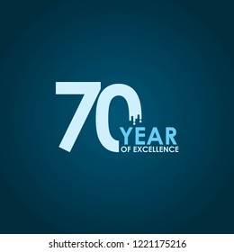 70 Year of Excellence Vector Template Design Illustration