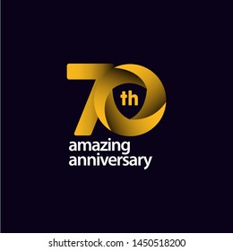 70 Years Amazing Anniversary Celebration Vector Template Design Illustration