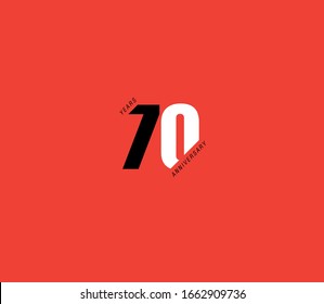 70 years anniversary or birthday celebration design template Vector.