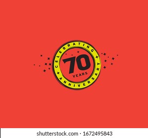 70 years anniversary or birthday celebration design template Vector.