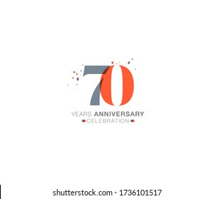 70 years anniversary or birthday celebration design template Vector.