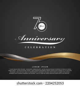 70 Years anniversary celebration 3d vector template design illustration