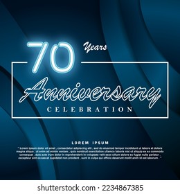 70 years anniversary celebration 3d vector template design illustration