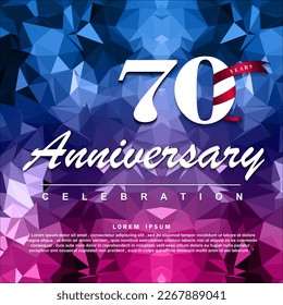 70 Years anniversary celebration 3d vector template design illustration