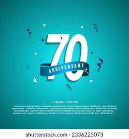 70 Years anniversary celebration 3d vector template design illustration