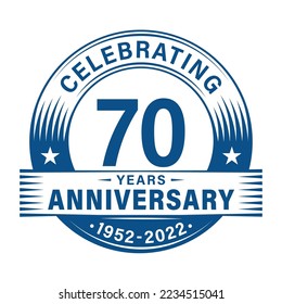 70 years anniversary celebration design template. 70th logo vector illustrations.