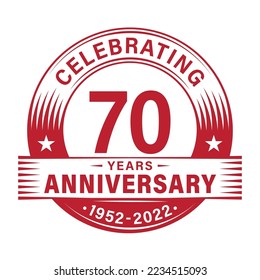 70 years anniversary celebration design template. 70th logo vector illustrations.
