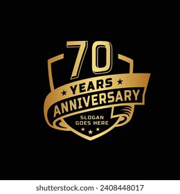 70 years anniversary celebration design template. 70th anniversary logo. Vector and illustration.