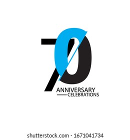 70 Years Anniversary Celebration Elegant Number Vector Template Design Illustration