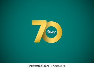 70 Jahre Jubiläumsfeier Gold Vector Template Design Illustration