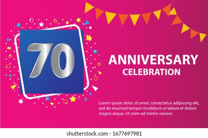 70 years anniversary celebration logo vector template design