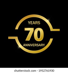 70 years anniversary celebration logo vector template design illustration