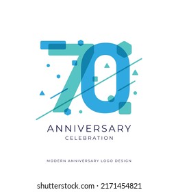 70 years anniversary celebration logo design template vector